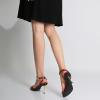 image:imageMostrin Strappy Heels for Women Lace Up Ankle Strap Round Open Toe Stiletto High Heels Womens Heeled Sandals for Prom Party DailyBurgundy08