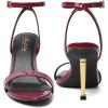 image:imageMostrin Strappy Heels for Women Lace Up Ankle Strap Round Open Toe Stiletto High Heels Womens Heeled Sandals for Prom Party DailyBurgundy08