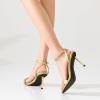 image:imageMostrin Strappy Heels for Women Lace Up Ankle Strap Round Open Toe Stiletto High Heels Womens Heeled Sandals for Prom Party DailyGold08