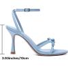 image:imageMostrin Strappy Heels for Women Lace Up Ankle Strap Round Open Toe Stiletto High Heels Womens Heeled Sandals for Prom Party DailyLight Blue