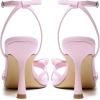 image:imageMostrin Strappy Heels for Women Lace Up Ankle Strap Round Open Toe Stiletto High Heels Womens Heeled Sandals for Prom Party DailyLight Pink
