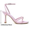 image:imageMostrin Strappy Heels for Women Lace Up Ankle Strap Round Open Toe Stiletto High Heels Womens Heeled Sandals for Prom Party DailyLight Pink