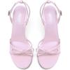 image:imageMostrin Strappy Heels for Women Lace Up Ankle Strap Round Open Toe Stiletto High Heels Womens Heeled Sandals for Prom Party DailyLight Pink
