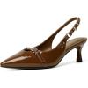 image:imageMostrin Kitten Heels for Women Slingback Pointed Closed Toe Heels Womens Pumps Shoes for Wedding Party CommutingBrown09