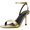 image:imageMostrin Strappy Heels for Women Lace Up Ankle Strap Round Open Toe Stiletto High Heels Womens Heeled Sandals for Prom Party DailyGold08
