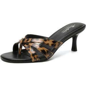 image:imageMostrin Kitten Heels for Women Pointed Toe Vintage Mules Heels Sexy Slip on Stiletto Backless Sandals for Party Wedding DailyLeopard 01