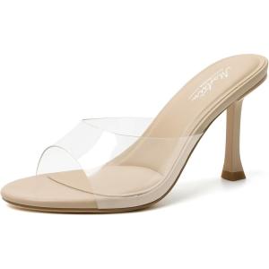 image:imageMostrin Kitten Heels for Women Round Toe Heels With Bow Vintage Mules Sexy Slip on Stiletto Backless Sandals for Party DailyClear08