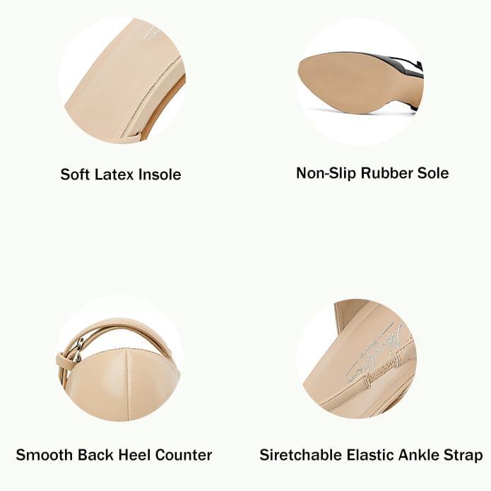 image:imageMostrin Closed Toe Chunky High Heels Comfortable Dress Shoes for Women Pumps Vintage Heels Dressy Wedding Party Formal Office Business DOrsay Pumps ShoesNude
