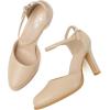 image:imageMostrin Closed Toe Chunky High Heels Comfortable Dress Shoes for Women Pumps Vintage Heels Dressy Wedding Party Formal Office Business DOrsay Pumps ShoesNude