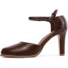 image:imageMostrin Closed Toe Chunky High Heels Comfortable Dress Shoes for Women Pumps Vintage Heels Dressy Wedding Party Formal Office Business DOrsay Pumps ShoesDark Brown