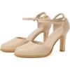 image:imageMostrin Closed Toe Chunky High Heels Comfortable Dress Shoes for Women Pumps Vintage Heels Dressy Wedding Party Formal Office Business DOrsay Pumps ShoesNude