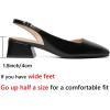 image:imageMostrin Black Chunky Low Heels for Women DOrsay Slingback Block Heel Pumps Closed Square Toe Mary Jane Dress Shoes for Work Office Daily Wedding