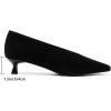 image:imageMostrin Kitten Heels for Women Pointed Closed Toe Heels Low Pumps Shoes for Party Work OfficeBlack Suede