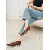 image:imageMostrin Kitten Heels for Women Pointed Closed Toe Heels Low Pumps Shoes for Party Work OfficeChoc Brown