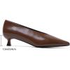 image:imageMostrin Kitten Heels for Women Pointed Closed Toe Heels Low Pumps Shoes for Party Work OfficeChoc Brown