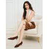 image:imageMostrin Kitten Heels for Women Pointed Closed Toe Heels Low Pumps Shoes for Party Work OfficeEspresso Suede