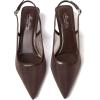 image:imageMostrin Kitten Heels for Women Pointed Toe Pumps Patent Leather Low Heel Slingback Heels with Buckle Dress Shoes for Dating Party WorkingDarkbrown Mesh 06