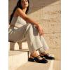 image:imageMostrin Mary Jane Shoes Women Slingback Chunky Low Heels for Women Closed Rounded Toe Ankle Strap Pumps Daily Wedding Party Dress ShoesBlackpu