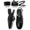 image:imageMostrin Mary Jane Shoes Women Slingback Chunky Low Heels for Women Closed Rounded Toe Ankle Strap Pumps Daily Wedding Party Dress ShoesBlackpu