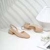 image:imageMostrin Nude Chunky Low Heels for Women DOrsay Slingback Block Heel Pumps Closed Square Toe Mary Jane Dress Shoes for Work Office Daily Wedding