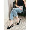 image:imageMostrin Womens Chunky Low Heels DOrsay Slingback Block Heel Pumps Closed Square Toe Dress Shoes for Work Office Daily WeddingBlack 05