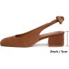 image:imageMostrin Womens Chunky Low Heels DOrsay Slingback Block Heel Pumps Closed Square Toe Dress Shoes for Work Office Daily WeddingBrown 05
