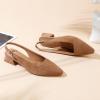 image:imageMostrin Womens Chunky Low Heels DOrsay Slingback Block Heel Pumps Closed Square Toe Dress Shoes for Work Office Daily WeddingBrown Suede 03