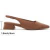 image:imageMostrin Womens Chunky Low Heels DOrsay Slingback Block Heel Pumps Closed Square Toe Dress Shoes for Work Office Daily WeddingBrown Suede 03