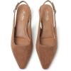 image:imageMostrin Womens Chunky Low Heels DOrsay Slingback Block Heel Pumps Closed Square Toe Dress Shoes for Work Office Daily WeddingBrown Suede 03