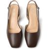 image:imageMostrin Womens Chunky Low Heels DOrsay Slingback Block Heel Pumps Closed Square Toe Dress Shoes for Work Office Daily WeddingChoc Brown 02