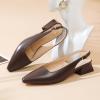 image:imageMostrin Womens Chunky Low Heels DOrsay Slingback Block Heel Pumps Closed Square Toe Dress Shoes for Work Office Daily WeddingChocbrown 03