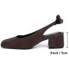 image:imageMostrin Womens Chunky Low Heels DOrsay Slingback Block Heel Pumps Closed Square Toe Dress Shoes for Work Office Daily WeddingDarkbrown 05