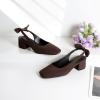 image:imageMostrin Womens Chunky Low Heels DOrsay Slingback Block Heel Pumps Closed Square Toe Dress Shoes for Work Office Daily WeddingDarkbrown 05