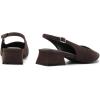 image:imageMostrin Womens Chunky Low Heels DOrsay Slingback Block Heel Pumps Closed Square Toe Dress Shoes for Work Office Daily WeddingDarkbrown Suede 03