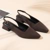 image:imageMostrin Womens Chunky Low Heels DOrsay Slingback Block Heel Pumps Closed Square Toe Dress Shoes for Work Office Daily WeddingDarkbrown Suede 03