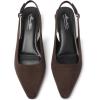 image:imageMostrin Womens Chunky Low Heels DOrsay Slingback Block Heel Pumps Closed Square Toe Dress Shoes for Work Office Daily WeddingDarkbrown Suede 03