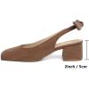 image:imageMostrin Womens Chunky Low Heels DOrsay Slingback Block Heel Pumps Closed Square Toe Dress Shoes for Work Office Daily WeddingLightcoffee 05