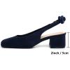 image:imageMostrin Womens Chunky Low Heels DOrsay Slingback Block Heel Pumps Closed Square Toe Dress Shoes for Work Office Daily WeddingNavyblue 05