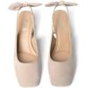 image:imageMostrin Womens Chunky Low Heels DOrsay Slingback Block Heel Pumps Closed Square Toe Dress Shoes for Work Office Daily WeddingNude 05