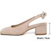 image:imageMostrin Womens Chunky Low Heels DOrsay Slingback Block Heel Pumps Closed Square Toe Dress Shoes for Work Office Daily WeddingNude 05