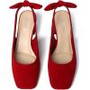 image:imageMostrin Womens Chunky Low Heels DOrsay Slingback Block Heel Pumps Closed Square Toe Dress Shoes for Work Office Daily WeddingRed 05