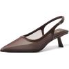 image:imageMostrin Kitten Heels for Women Pointed Toe Pumps Patent Leather Low Heel Slingback Heels with Buckle Dress Shoes for Dating Party WorkingDarkbrown Mesh 06