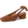 image:imageMostrin Womens Chunky Low Heels DOrsay Slingback Block Heel Pumps Closed Square Toe Dress Shoes for Work Office Daily WeddingBrown 05