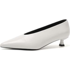 image:imageMostrin Kitten Heels for Women Pointed Closed Toe Heels Low Pumps Shoes for Party Work OfficeDove