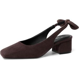 image:imageMostrin Womens Chunky Low Heels DOrsay Slingback Block Heel Pumps Closed Square Toe Dress Shoes for Work Office Daily WeddingDarkbrown 05