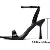image:imageMostrin Strappy Heels for Women Lace Up Ankle Strap Round Open Toe Stiletto High Heels Womens Heeled Sandals for Prom Party DailyBlack 06
