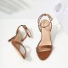 image:imageMostrin Strappy Heels for Women Lace Up Ankle Strap Round Open Toe Stiletto High Heels Womens Heeled Sandals for Prom Party DailyBrown 06
