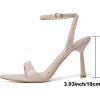 image:imageMostrin Strappy Heels for Women Lace Up Ankle Strap Round Open Toe Stiletto High Heels Womens Heeled Sandals for Prom Party DailyNude 06
