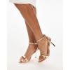 image:imageMostrin Strappy Heels for Women Lace Up Ankle Strap Round Open Toe Stiletto High Heels Womens Heeled Sandals for Prom Party DailyShiny Gold 06
