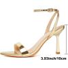 image:imageMostrin Strappy Heels for Women Lace Up Ankle Strap Round Open Toe Stiletto High Heels Womens Heeled Sandals for Prom Party DailyShiny Gold 06